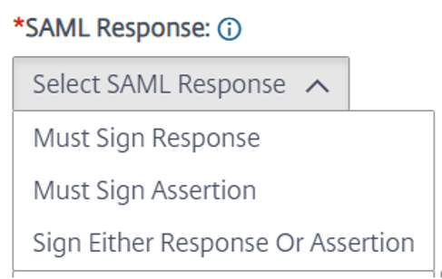 Select a SAML response