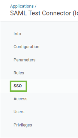 Navigate to the SSO tab