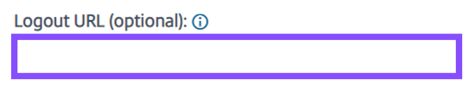 Enter the Logout URL. It should match your IdP Metadata