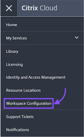 Click on the Workspace tab from the navigation menu