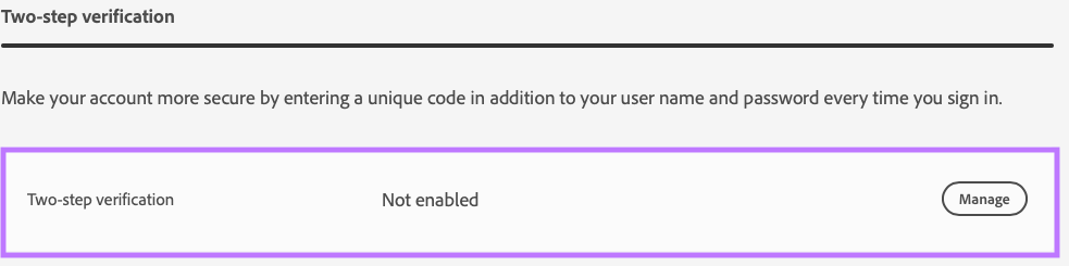 Manage Two-step verification