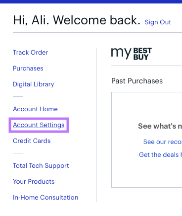 Click on Account Settings