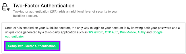 Click on Setup Two-Factor Authentication