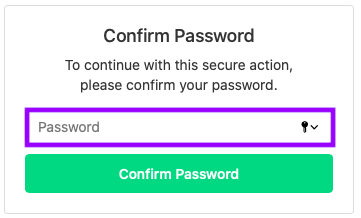 Re-enter your account password