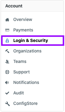 Go to Login & Security