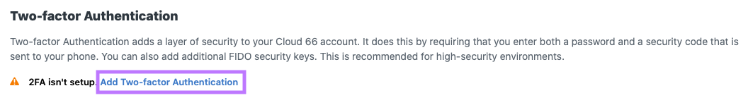 Add Two-factor Authentication