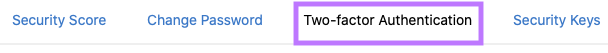Select the Two-factor Authentication tab