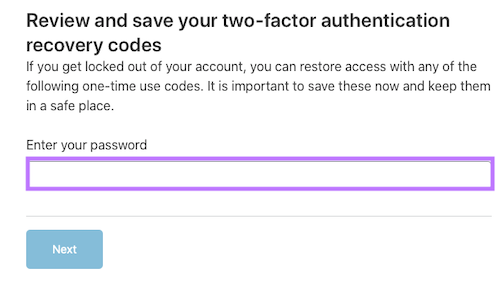 Re-enter your password