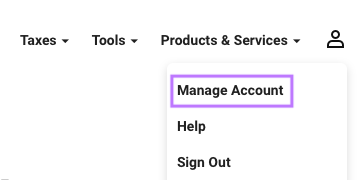 Click on Manage Account