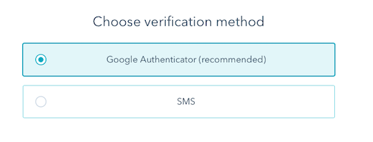 Select Google authenticator option