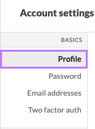 Acces the Profile subsection