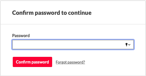 Re-enter your password