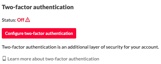 Configure two-factor authentication