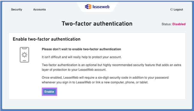 Navigate to authentication settings