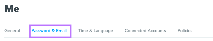 Click on Password & Email tab
