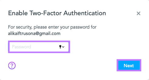 Re-enter your password