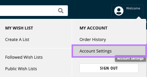 Click on Account Settings