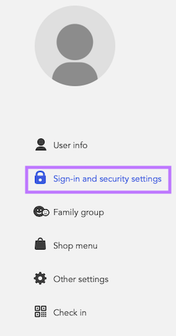 Sign-in & Security settings