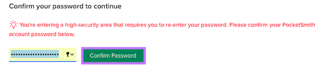 Re-enter your password