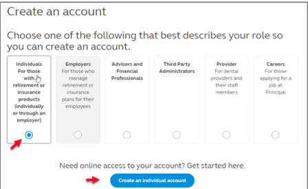 Create an individual account