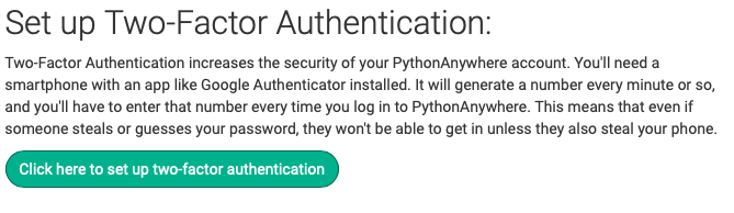 Click on Two-Factor Authentication