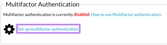 Set up multifactor authentication