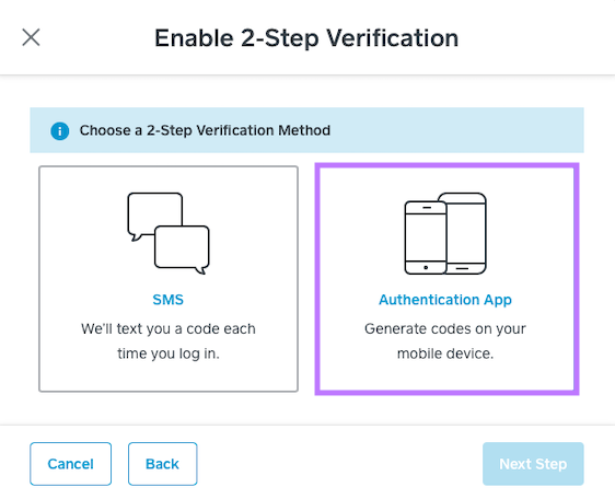 Select Authentication App