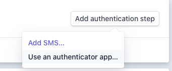 Select authenticator app option