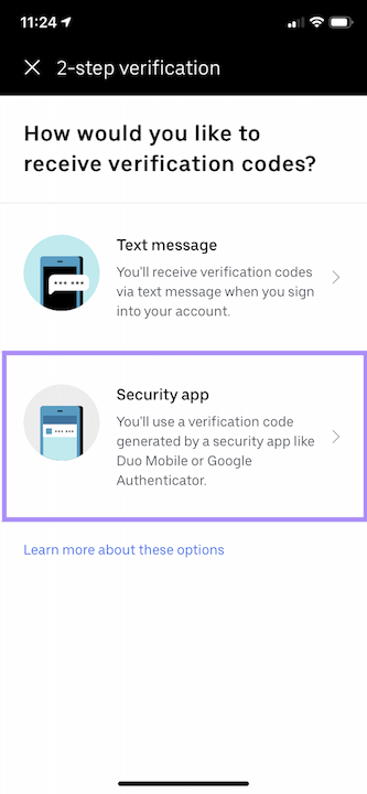 Security App option