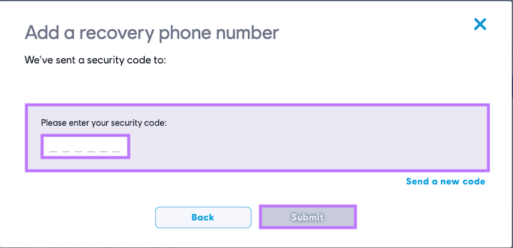 Verify recovery phone number