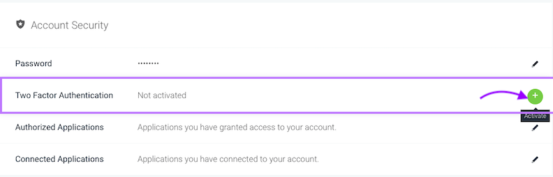 Activate Two-factor Authentication